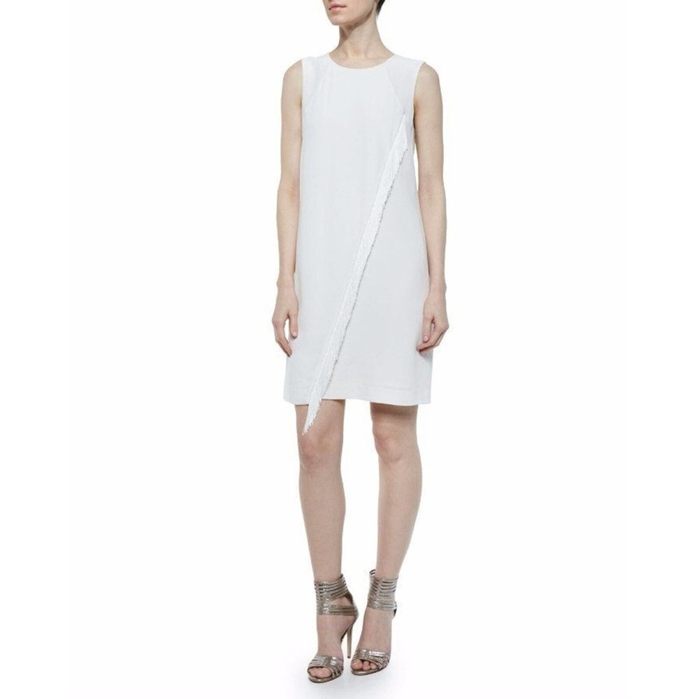Rebecca Taylor white fringe shift dress